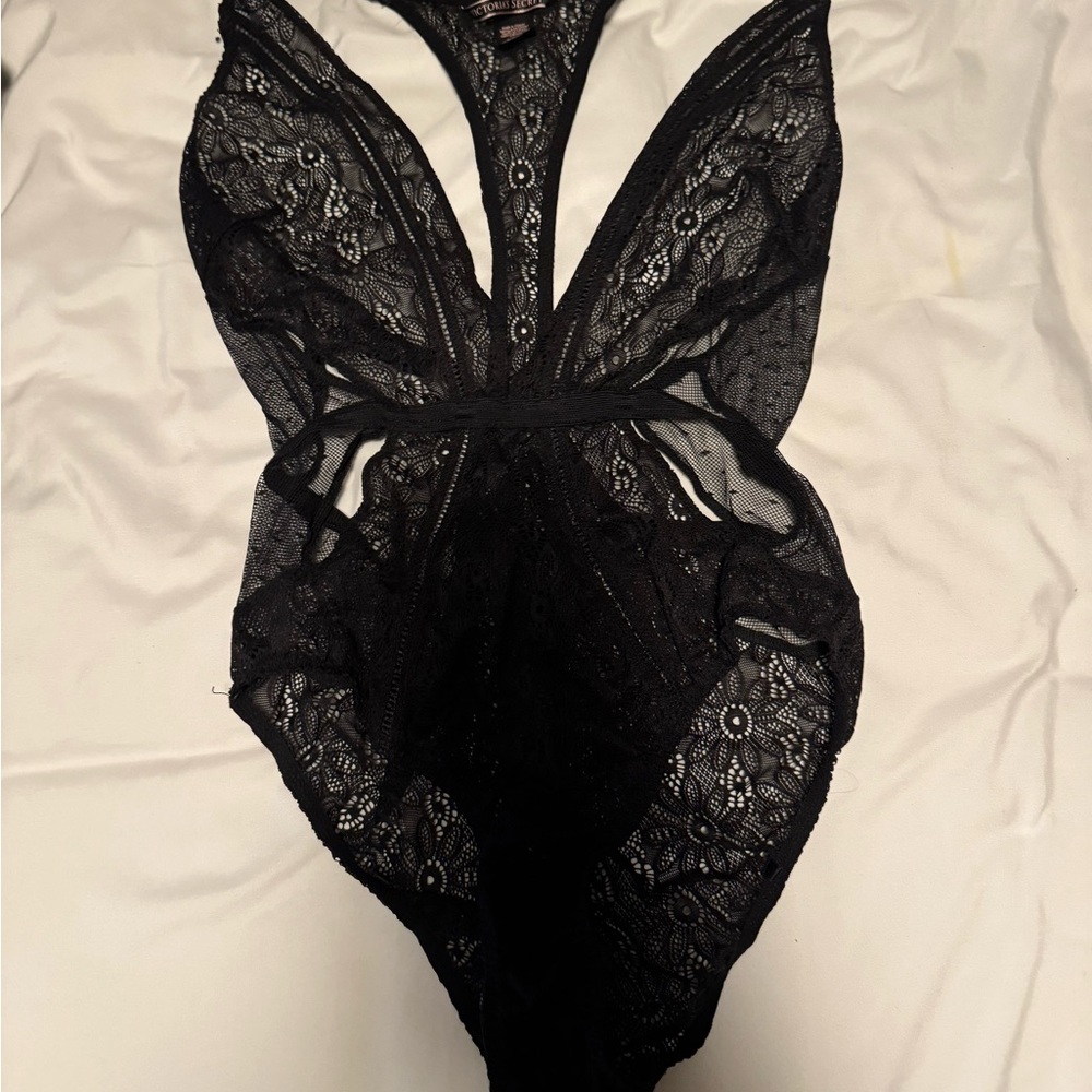 Victoria's Secret Black Lace Bodysuit
